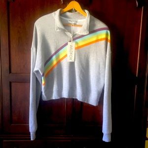COPY - WILDFOX Rainbow Half Zip, NWT